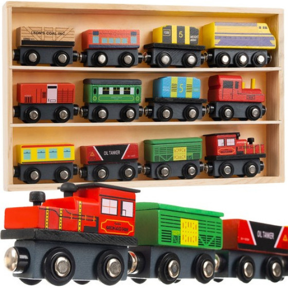 Kruzzel Wooden Train Set 12 Pcs 23522 - (17389-0)