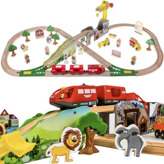 Kruzzel Wooden Train Track 22495 - (17009-0)