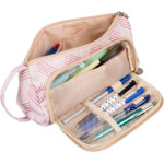 Maaleo School Pencil Case Two-Compartment Folding Pouch Double Pink For Children - (17807-0)