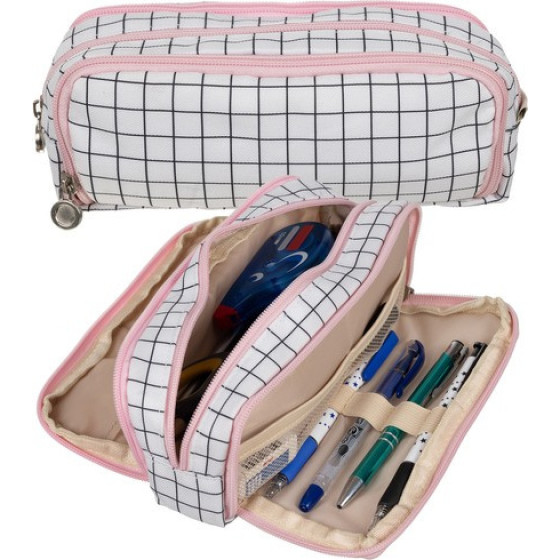 Maaleo Triple Foldable Pencil Case - Checkered 24514 - (17816-0)