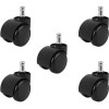 Malatec Office Chair Wheels - 5 Pcs - Black - (13986-0)