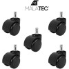 Malatec Office Chair Wheels - 5 Pcs - Black - (13986-0)