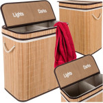 Ruhhy Bamboo Laundry Basket - two-Chamber 24269 - (17970-0)