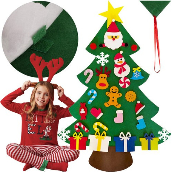 Ruhhy Felt Christmas Tree With Ornaments 24856 - (18013-0)