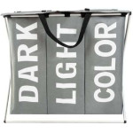Ruhhy Laundry Basket - 3 Compartments On a Foldable Frame - (14991-0)