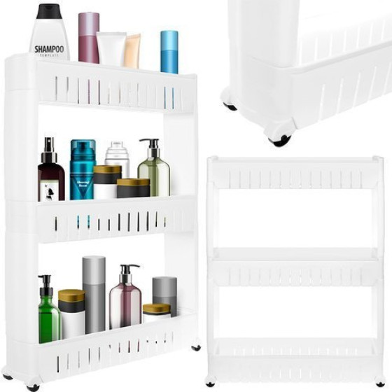 Ruhhy Mobile Kitchen Shelf On wheels, White - (14947-0)