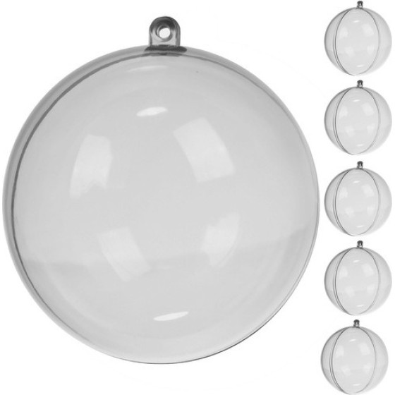 Ruhhy Transparent Baubles 10cm - Set Of 5 22276 - (16922-0)