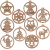 Ruhhy Wooden Baubles - 10 Pcs - (16236-0)