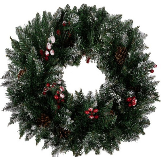 Ruhhy Wreath - snow-Covered Christmas Decoration 22302 - (17243-0)