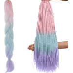Soulima Synthetic Hair Braids Ombre pink/white/Purple W10341 - (14562-0)