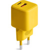 Colorum wall charger USB-A + USB-C PD 30W CLS30-AC-05 xYellow