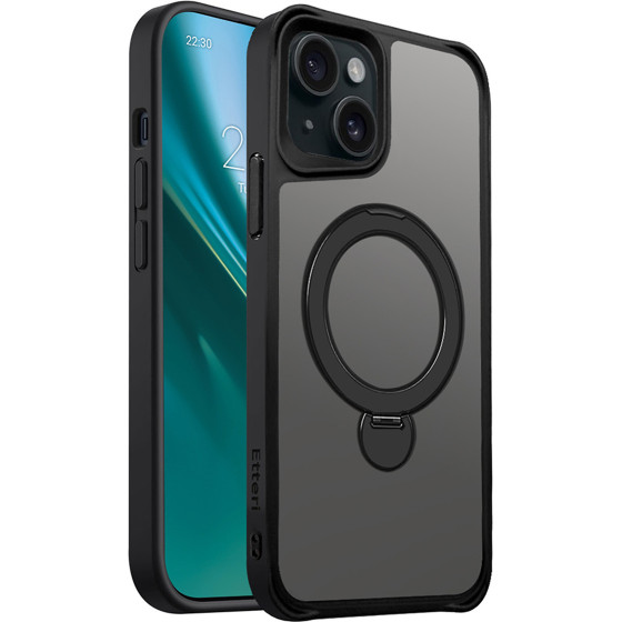 Etteri Matt Mag Ring case for iPhone 15 6,1'' black