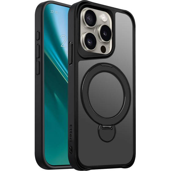 Etteri Matt Mag Ring case for iPhone 15 Pro 6,1'' black