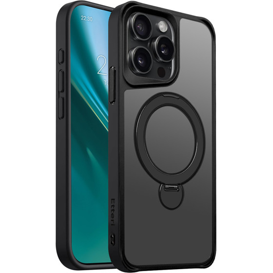 Etteri Matt Mag Ring case for iPhone 15 Pro Max 6,7'' black
