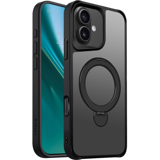 Etteri Matt Mag Ring case for iPhone 16 6,1'' black