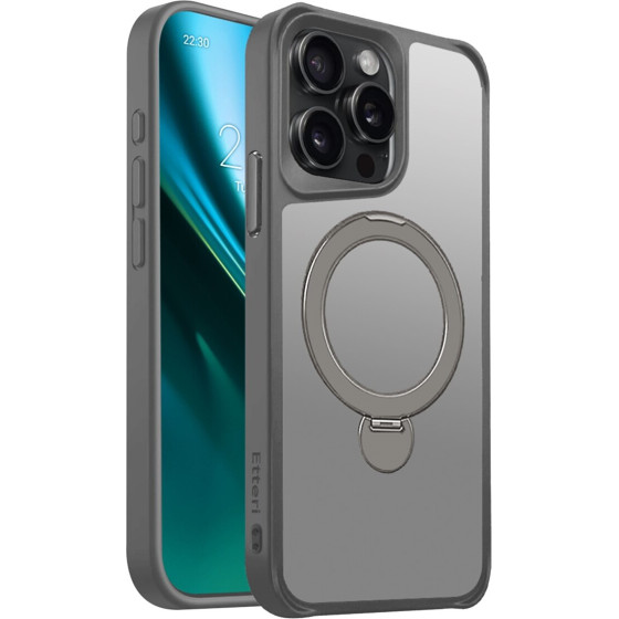 Etteri Matt Mag Ring case for iPhone 15 Pro Max 6,7'' grey