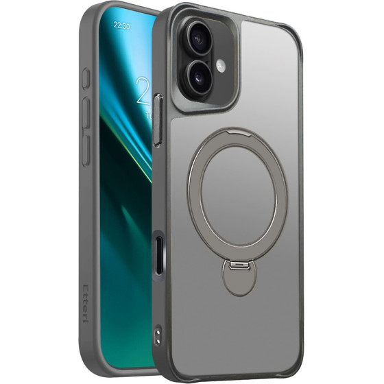 Etteri Matt Mag Ring case for iPhone 16 Plus 6,7'' grey