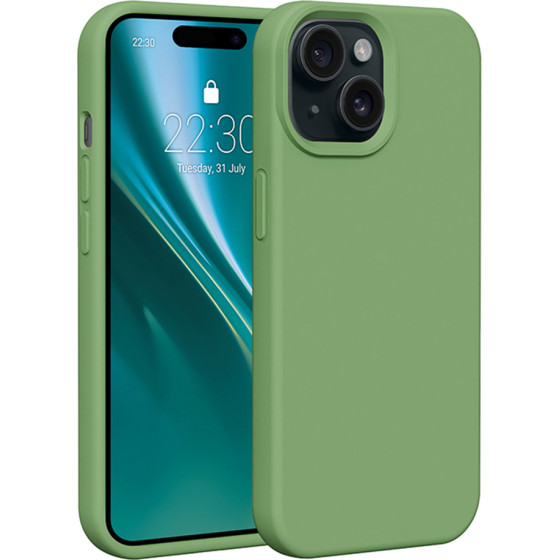 Etteri Silicone case for iPhone 15 6,1'' light green