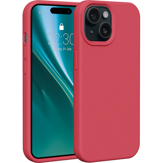 Etteri Silicone case for iPhone 15 6,1'' raspberry
