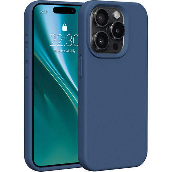 Etteri Silicone case for iPhone 15 Pro 6,1'' dark blue