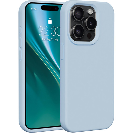 Etteri Silicone case for iPhone 15 Pro 6,1'' light blue