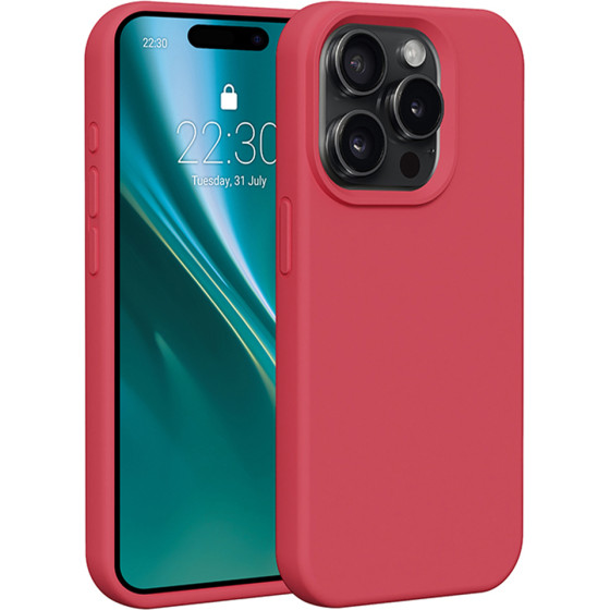 Etteri Silicone case for iPhone 15 Pro 6,1'' raspberry