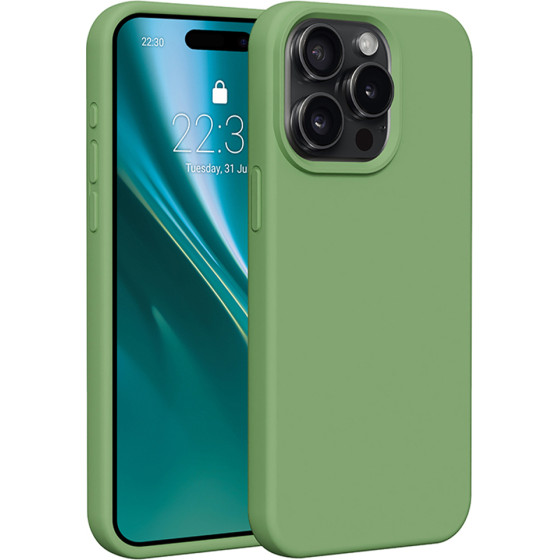 Etteri Silicone case for iPhone 15 Pro Max 6,7'' light green