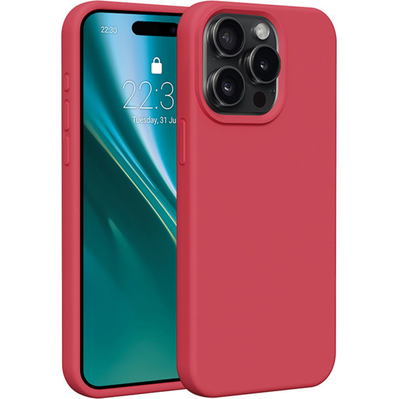 Etteri Silicone case for iPhone 15 Pro Max 6,7'' raspberry