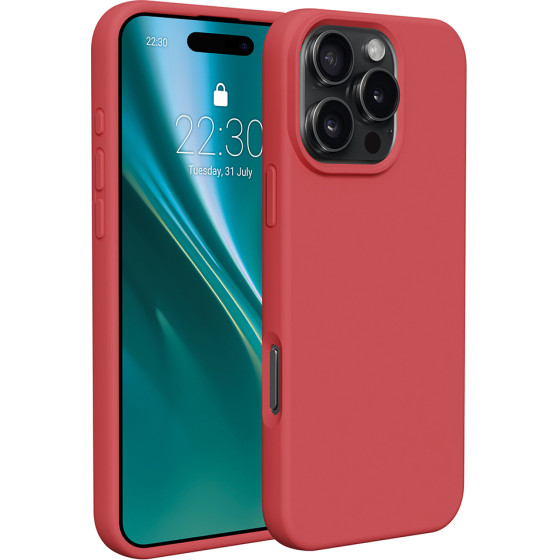 Etteri Silicone case for iPhone 16 Pro 6,3'' raspberry
