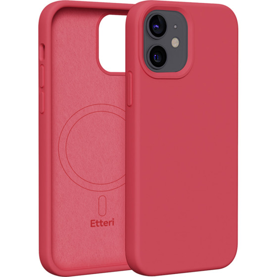 Etteri Silicone Mag case for iPhone 12 / 12 Pro 6,1'' raspberry