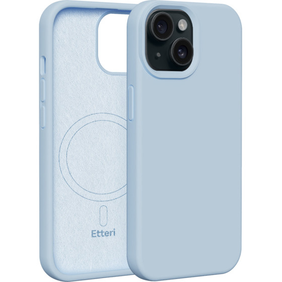 Etteri Silicone Mag case for iPhone 15 6,1'' light blue