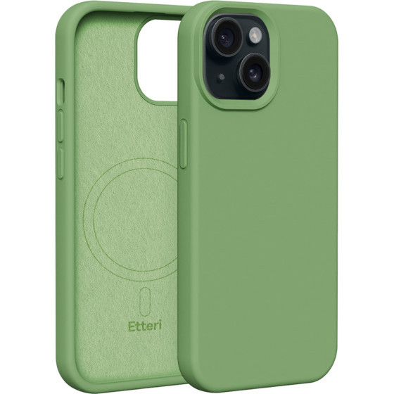 Etteri Silicone Mag case for iPhone 15 6,1'' light green