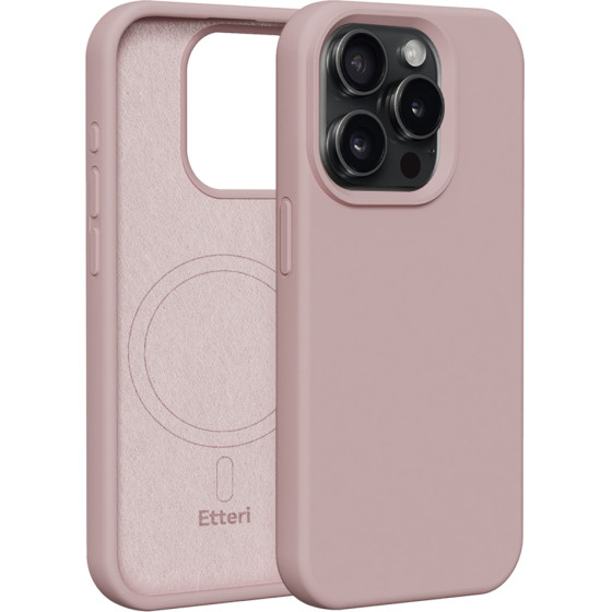 Etteri Silicone Mag case for iPhone 15 Pro 6,1'' light pink