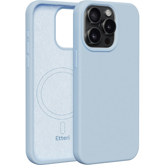 Etteri Silicone Mag case for iPhone 15 Pro Max 6,7'' light blue