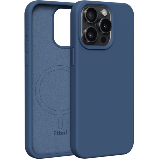 Etteri Silicone Mag case for iPhone 15 Pro Max 6,7'' dark blue