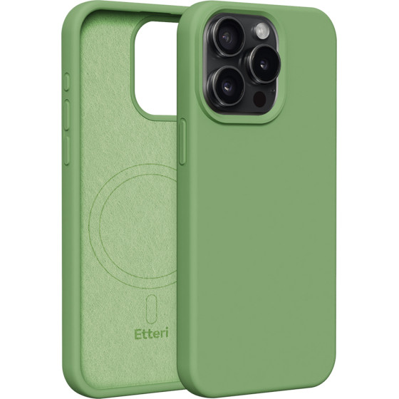 Etteri Silicone Mag case for iPhone 15 Pro Max 6,7'' light green