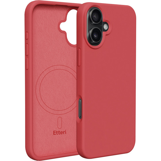 Etteri Silicone Mag case for iPhone 16 6,1'' raspberry