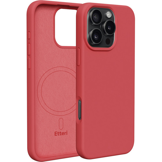 Etteri Silicone Mag case for iPhone 16 Pro 6,3'' raspberry