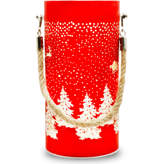 Forever Light Christmas glass Lantern FCL-10 red-gold L