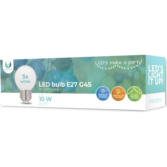 Forever Light LED Bulb E27 G45 2W 230v neutral white 5pcs