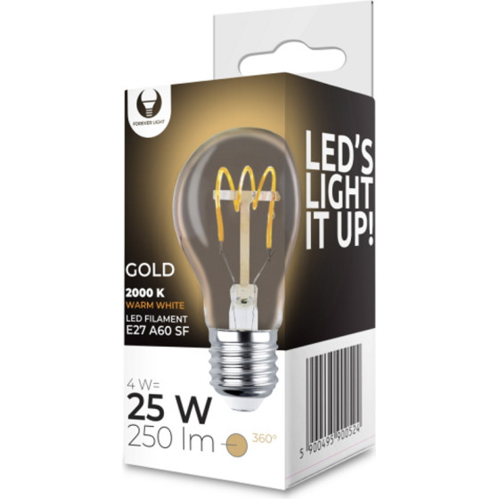 Forever Light LED Bulb Filament E27 A60 4W 230V 2000K 250lm SF gold