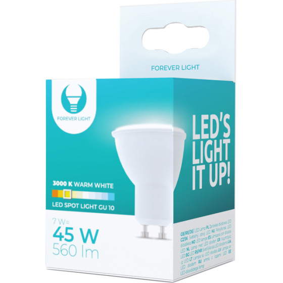 Forever Light LED Bulb GU10 7W 230V 3000K 560lm
