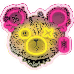 Forever Light Neon ART LED PUNK TEDDY BEAR pink-yellow FLA01