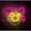 Forever Light Neon ART LED PUNK TEDDY BEAR pink-yellow FLA01