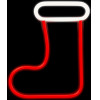 Forever Light Neon LED CHRISTMAS SOCK white red FLNE23