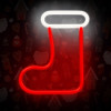Forever Light Neon LED CHRISTMAS SOCK white red FLNE23