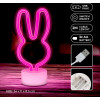 Forever Light Neon LED on stand RABBIT pink USB-C FSC-10