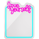 Forever Light Neon MIRROR LED LOVE YOURSELF turquoise pink FMNE01
