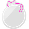 Forever Light Neon MIRROR LED SLEEPING CAT white pink FMNE03