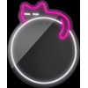 Forever Light Neon MIRROR LED SLEEPING CAT white pink FMNE03